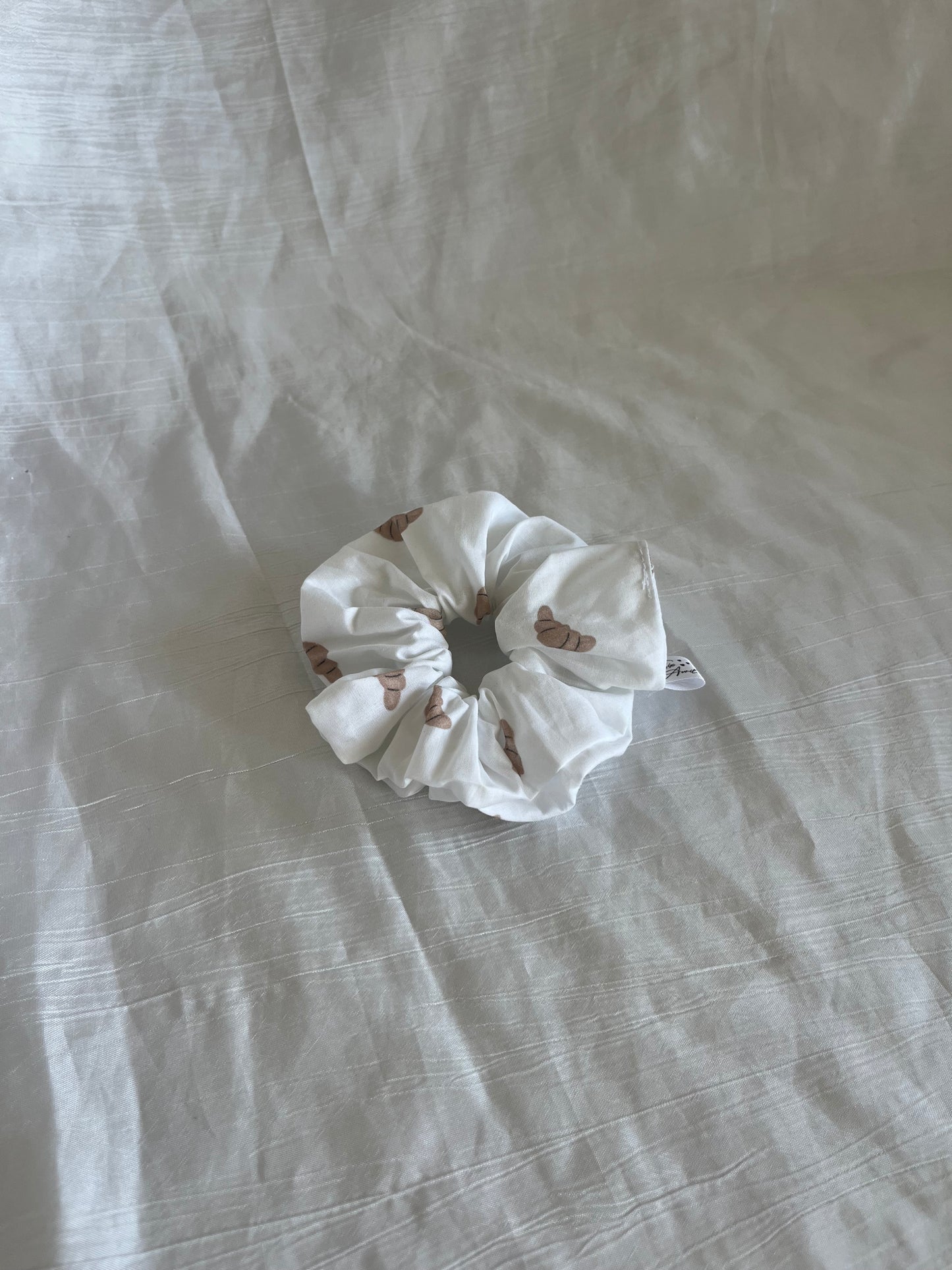 Chouchou Scrunchie en coton Croissant