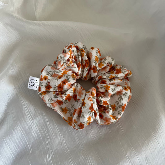 Chouchou Scrunchie en gaze de coton bouquet d’automne