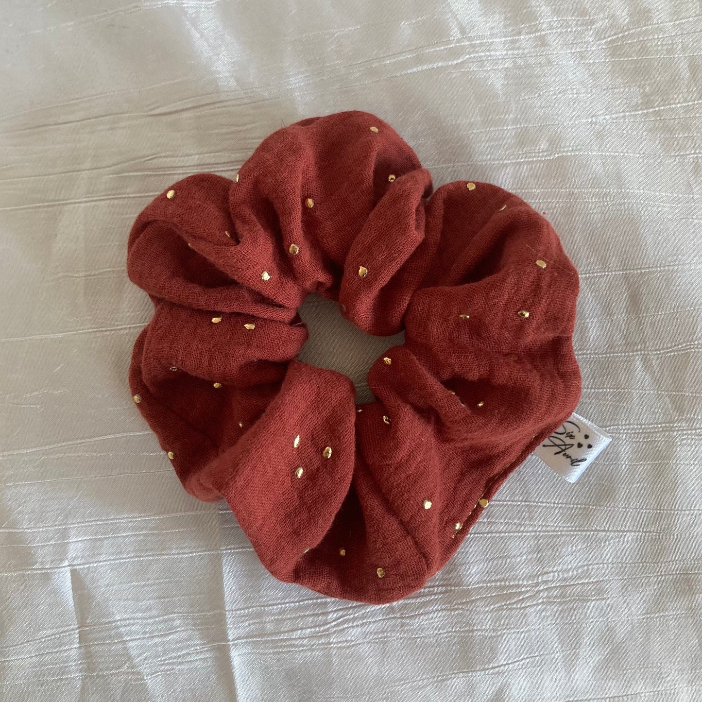 Chouchou Scrunchie en gaze de coton Maison d’automne