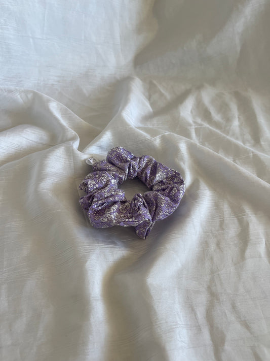 Chouchou Scrunchie en coton Fleuri Lilas 💜