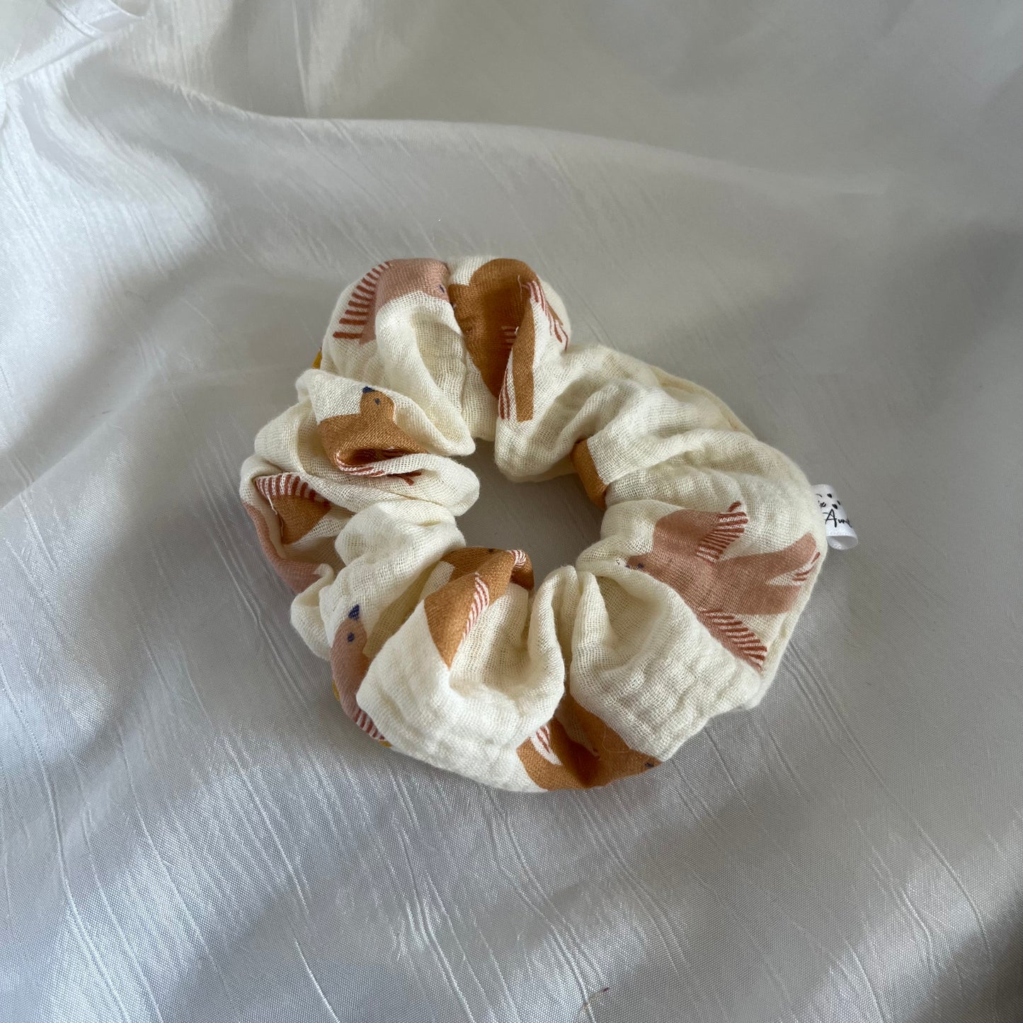 Chouchou Scrunchie en gaze de coton Birdy