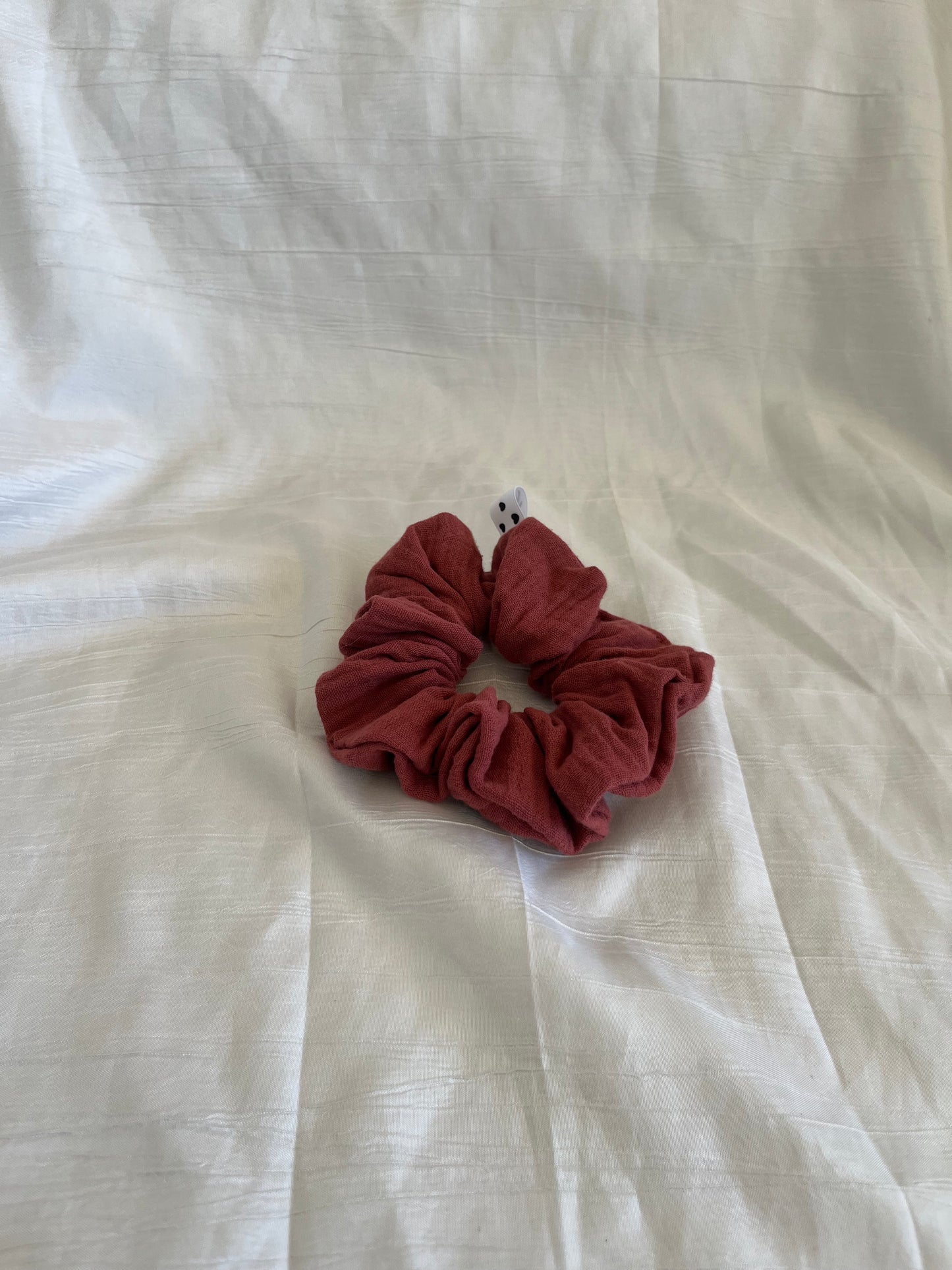 Chouchou Scrunchie en gaze Vieux Rose