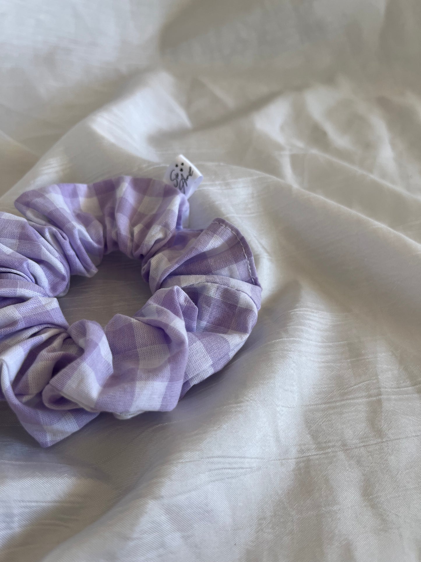 Chouchou Scrunchie en coton Vichy 💜
