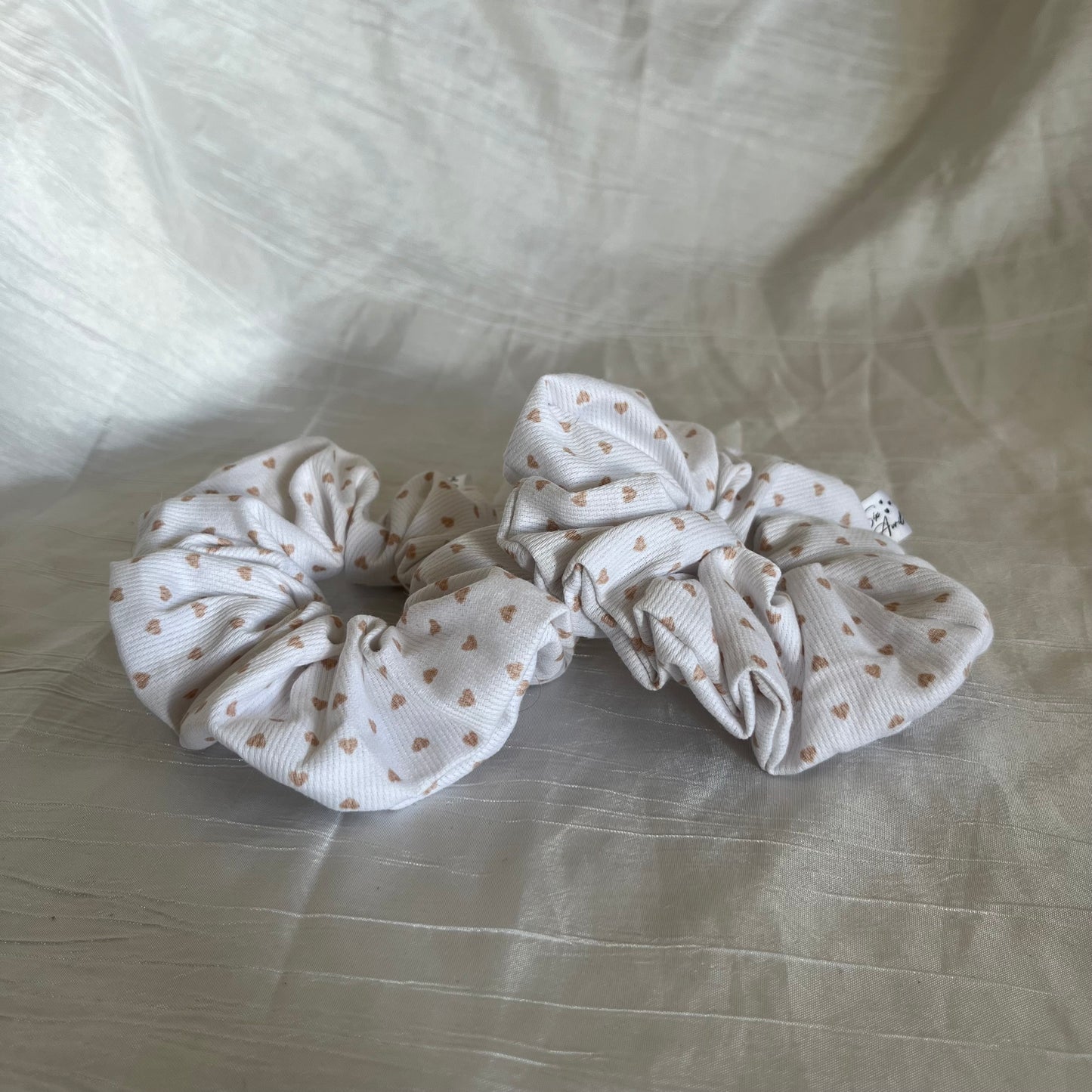 Chouchou Scrunchie en coton Cœur nude