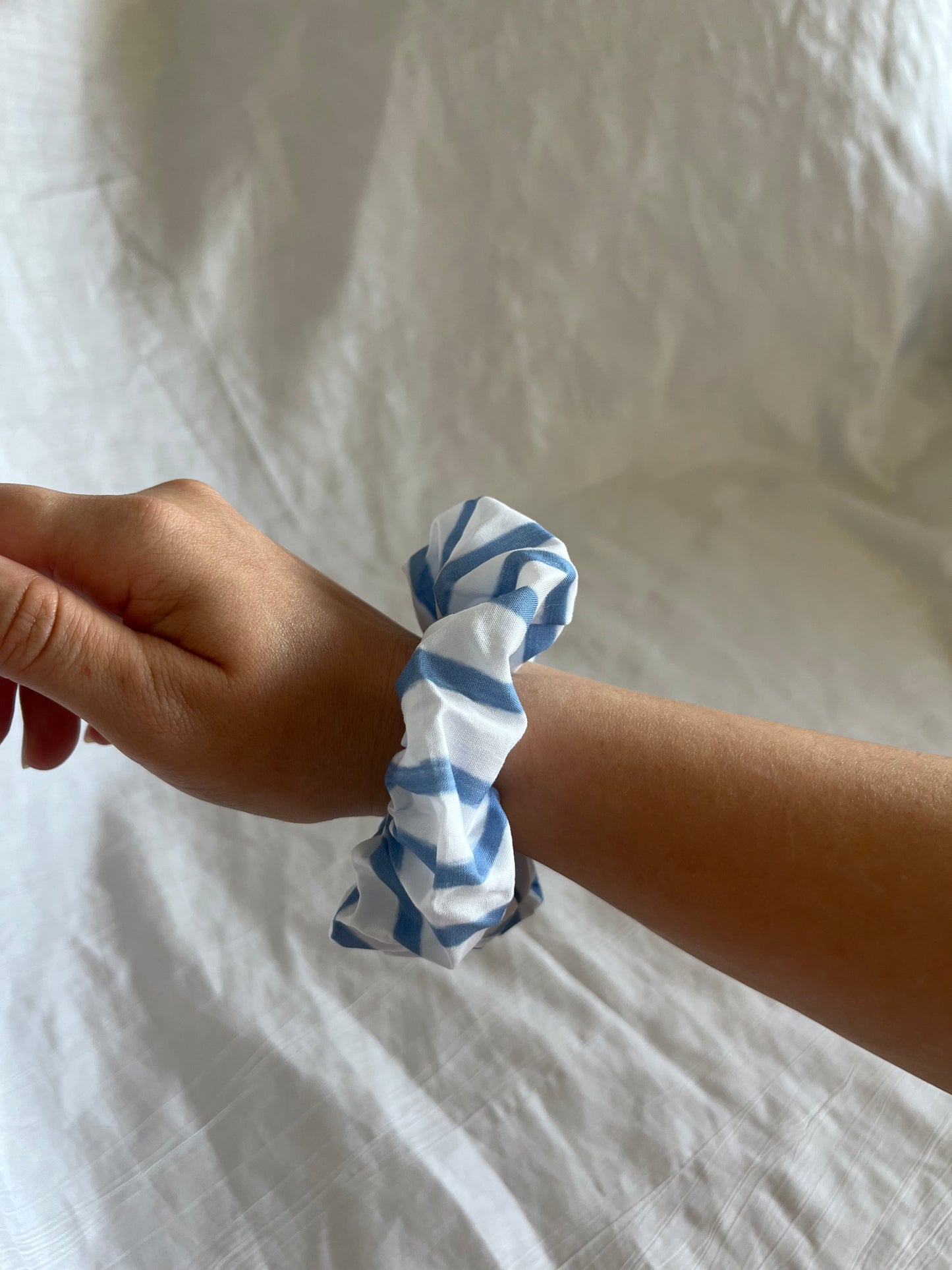 Chouchou Scrunchie en coton Rayé