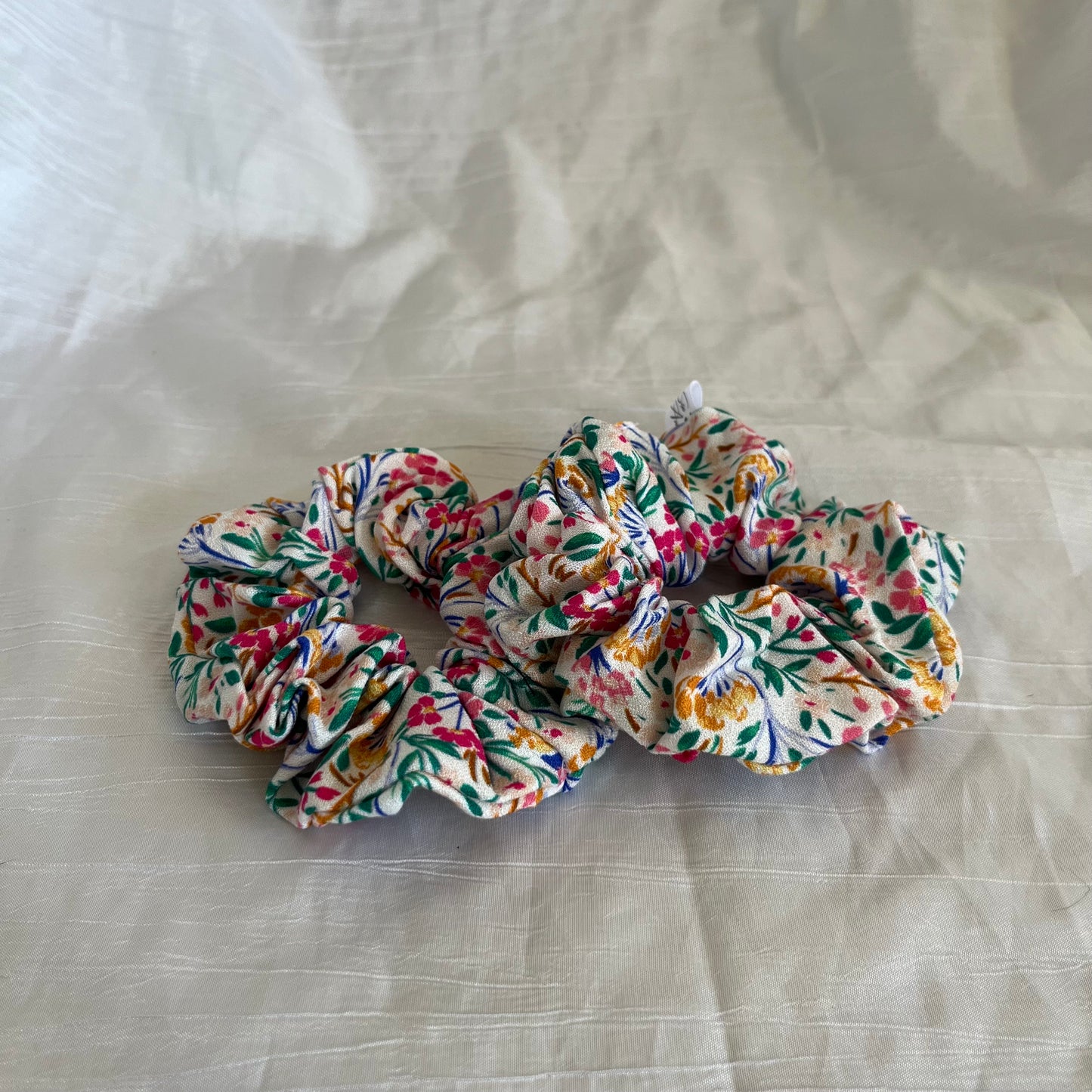 Chouchou Scrunchie en coton Fleurs des champs