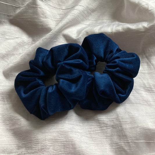 Chouchou Scrunchie en velours Bleu foncé