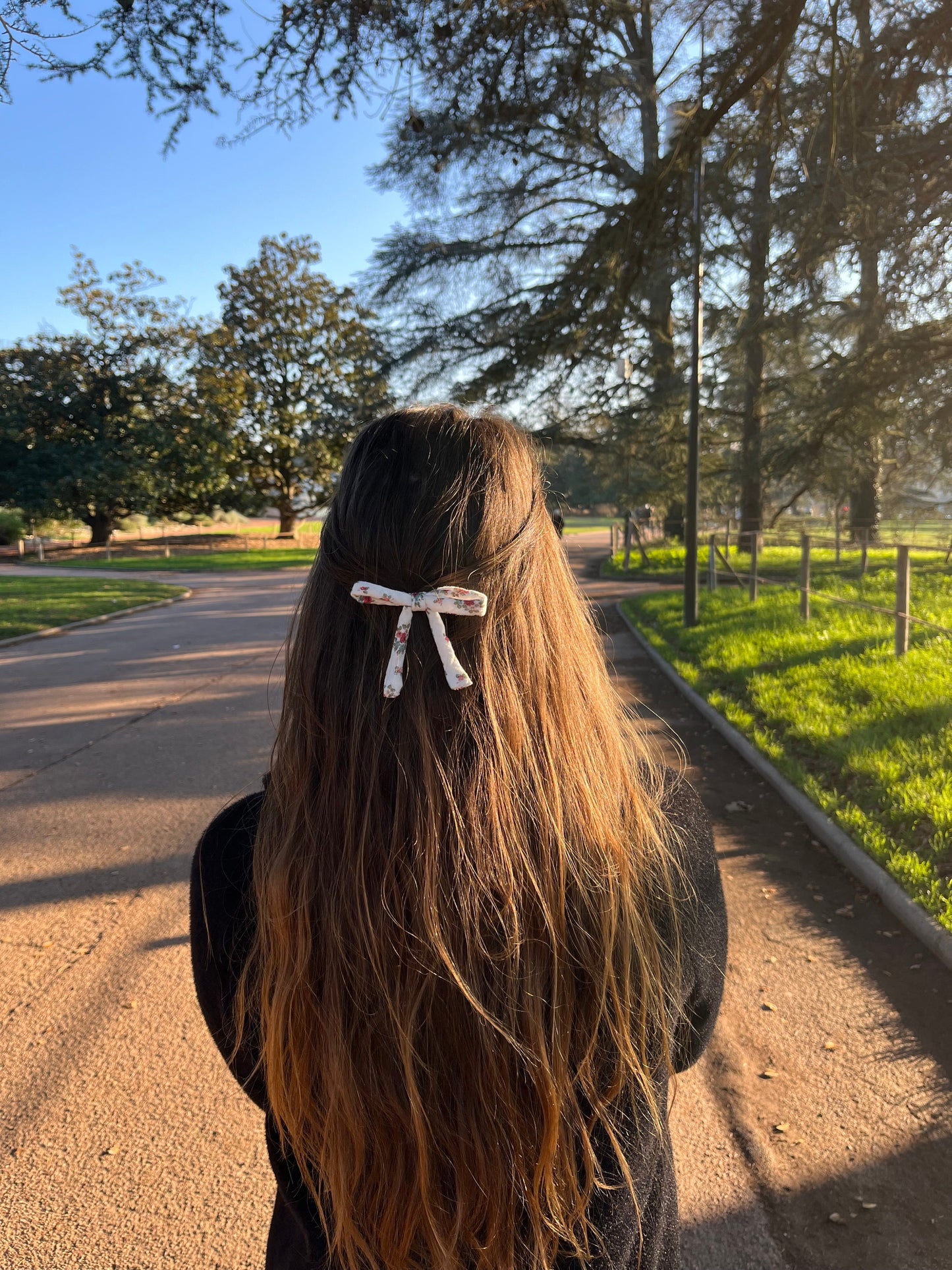 Barrette en satin Jaune Soleil