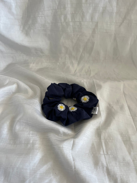 Chouchou Scrunchie en coton Marguerite