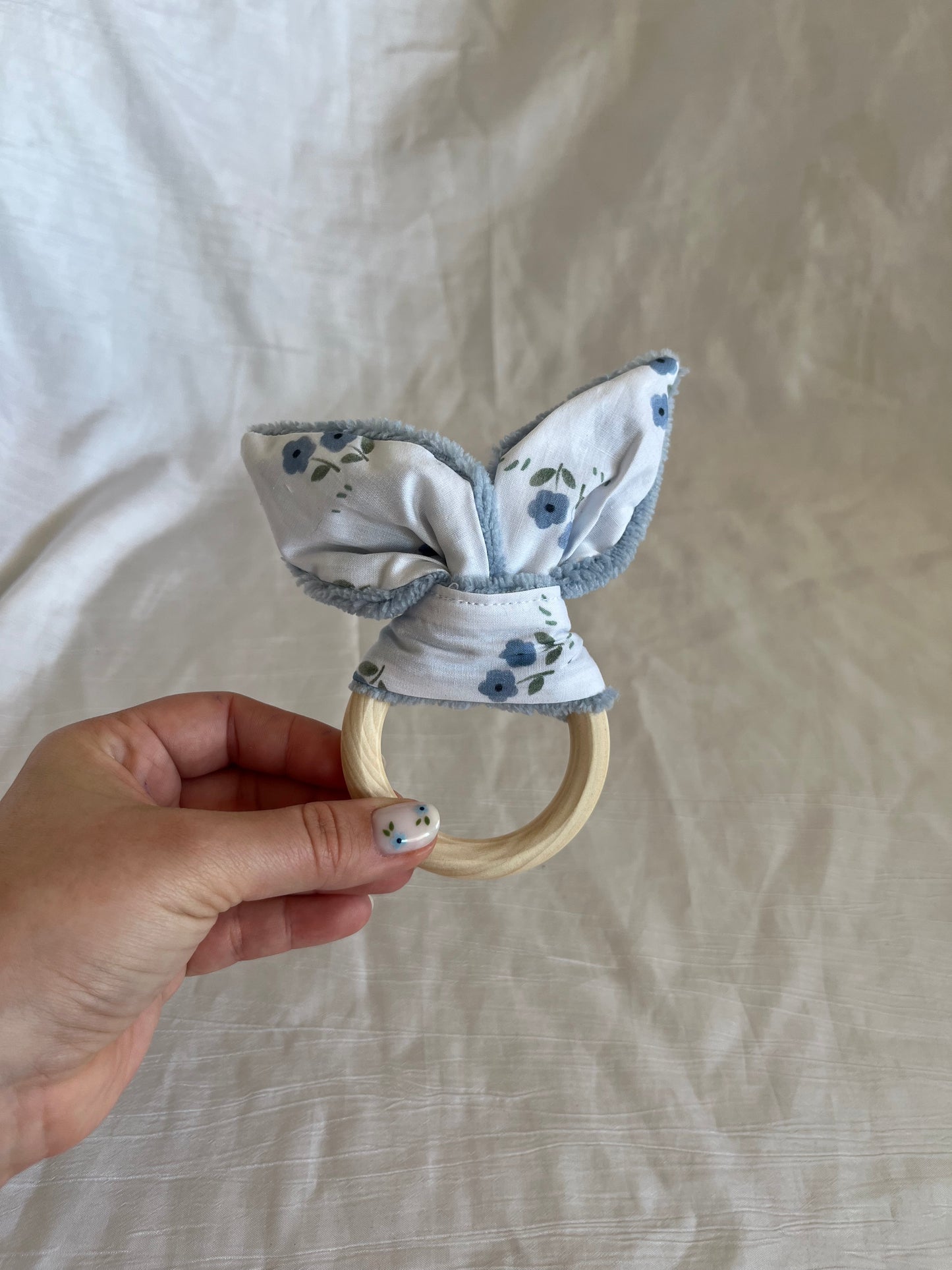 Anneau de dentition Fleur bleue