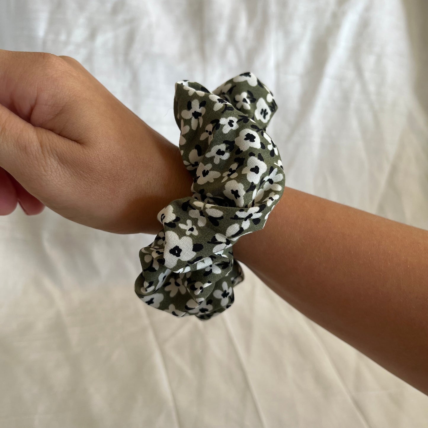 Chouchou Scrunchie en coton Green