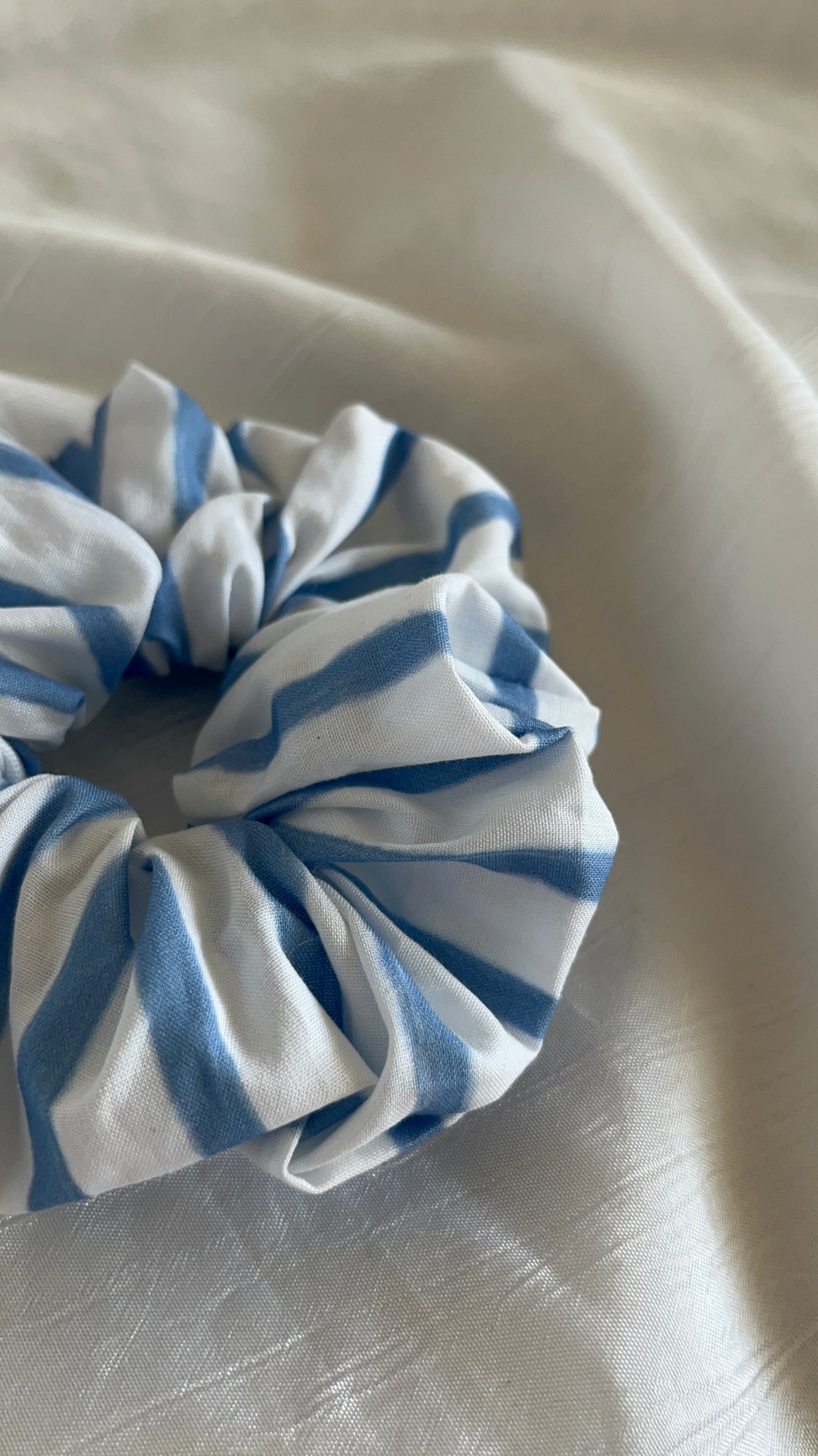 Chouchou Scrunchie en coton Rayé