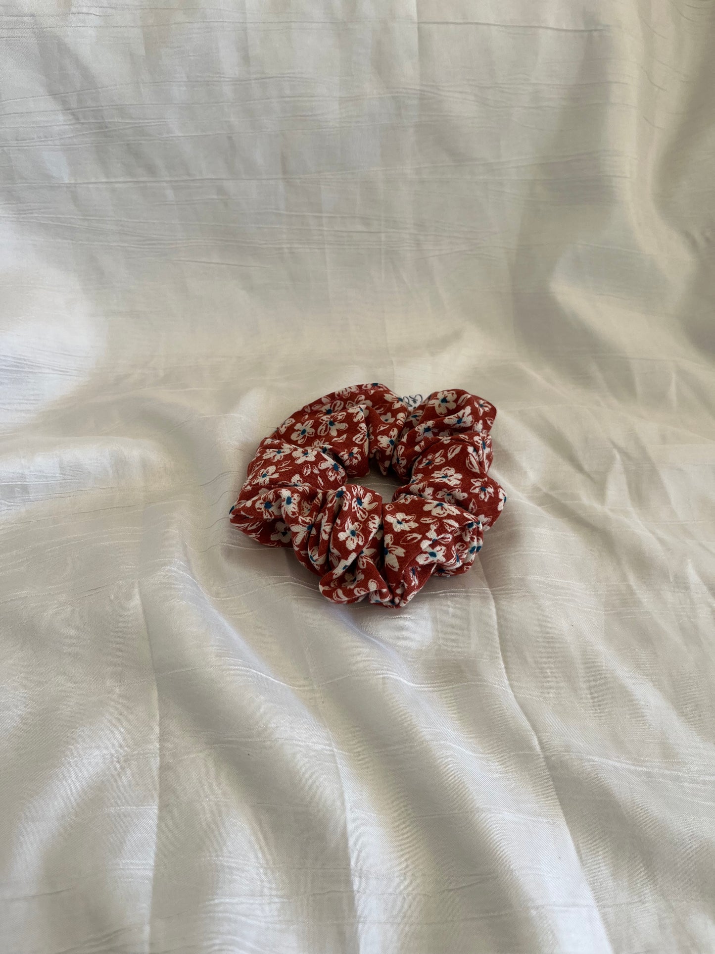 Chouchou Scrunchie en coton Brique
