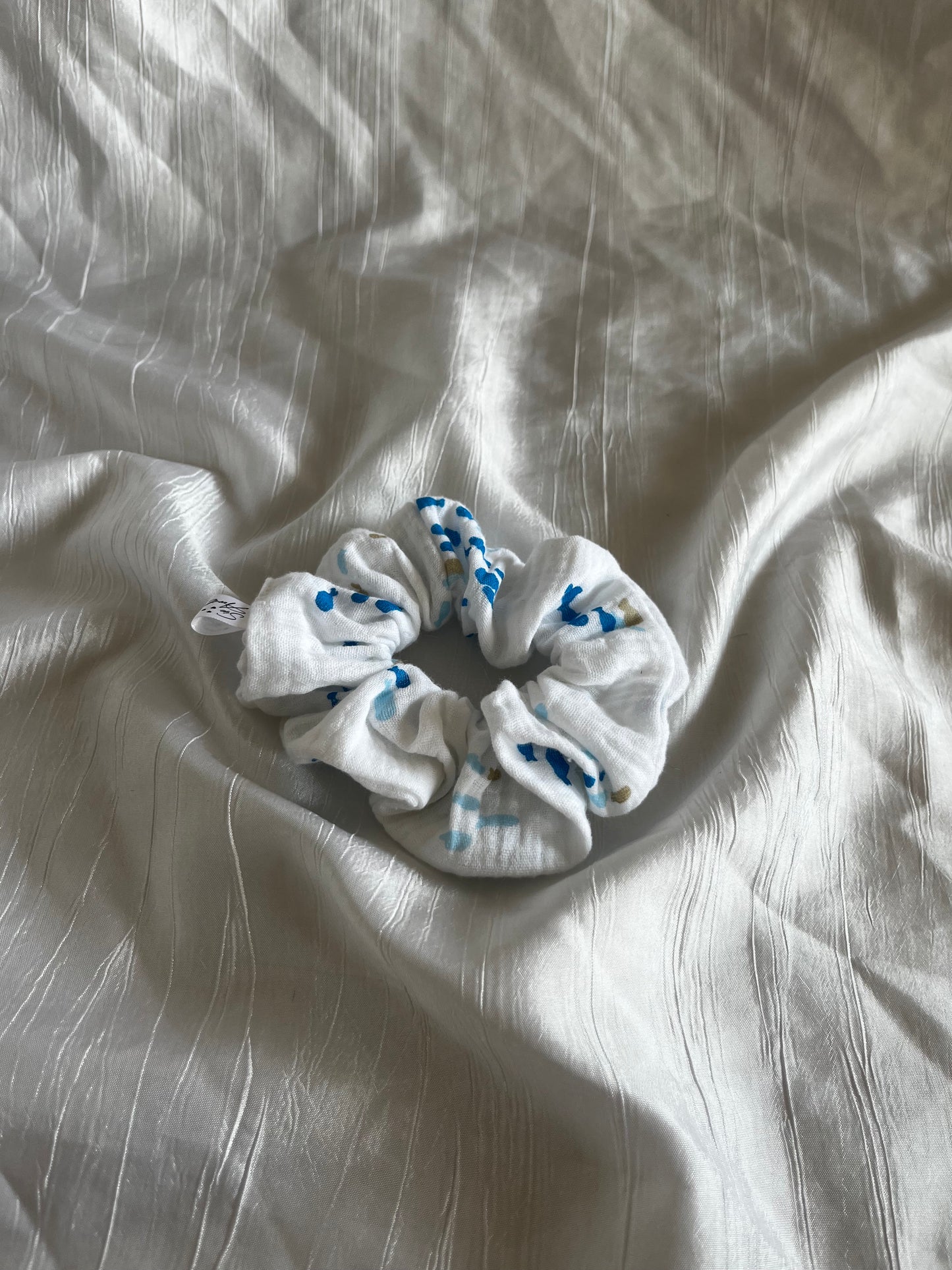 Chouchou Scrunchie en gaze Petits poissons 🐠