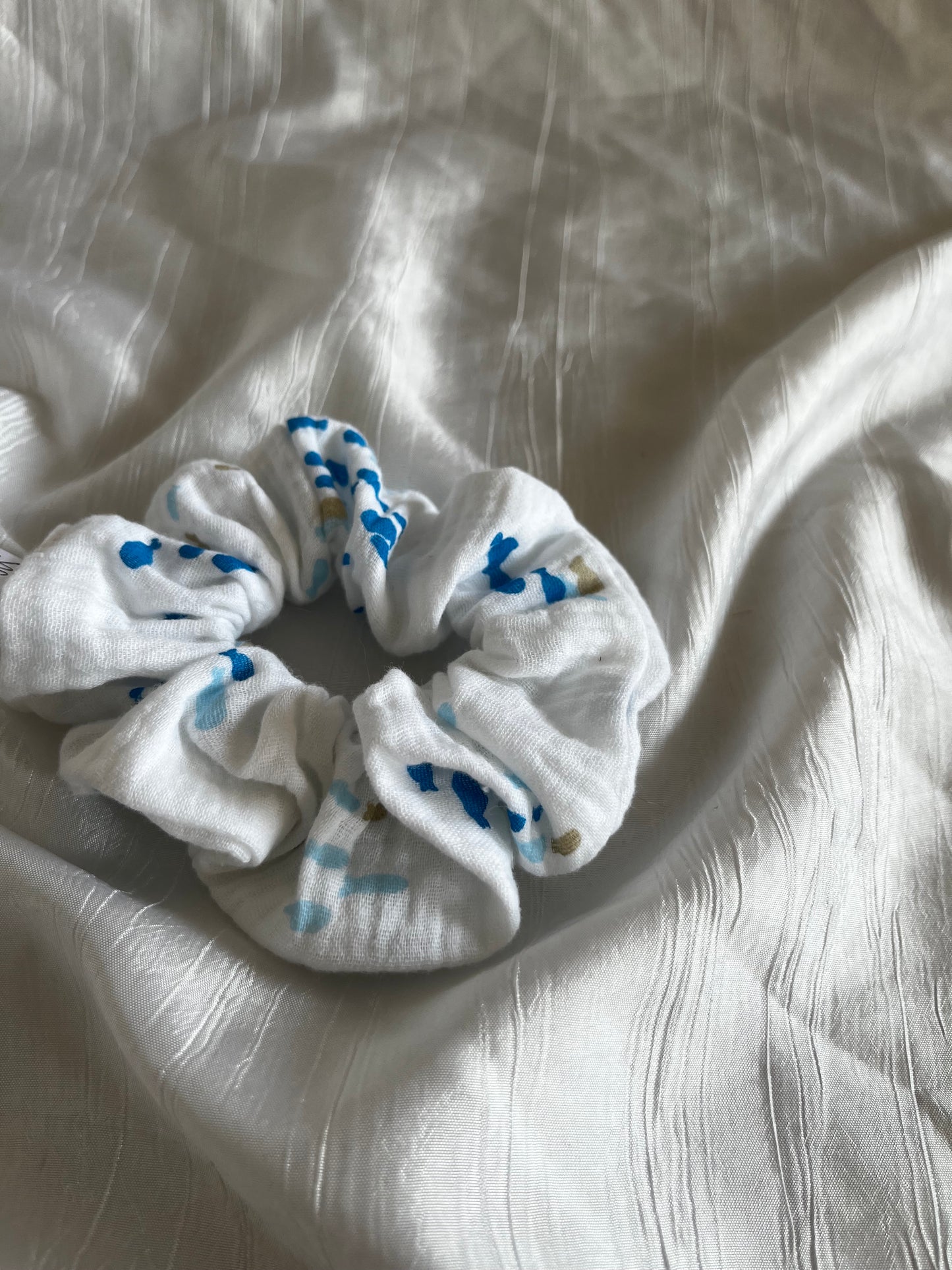 Chouchou Scrunchie en gaze Petits poissons 🐠