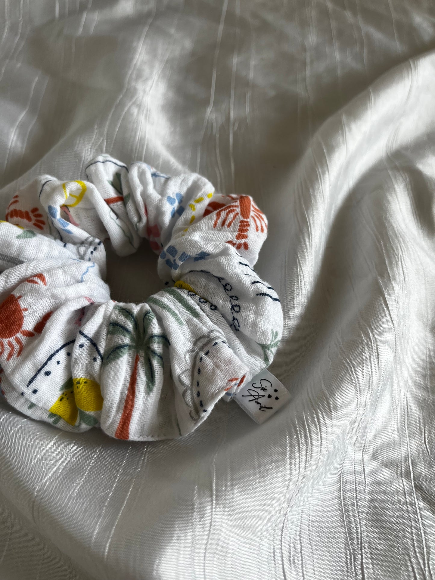 Chouchou Scrunchie en gaze Positano 🦀