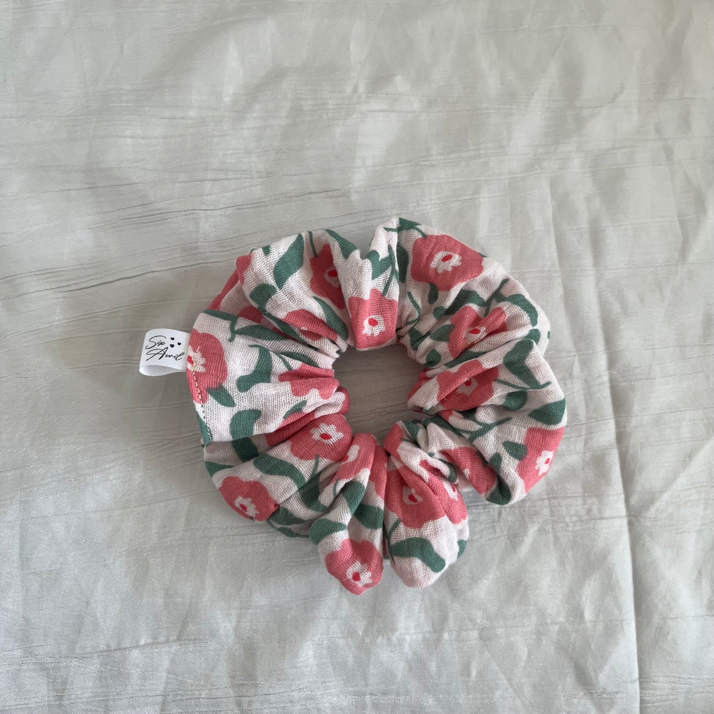 Chouchou Scrunchie en gaze Jardin