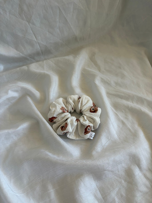 Chouchou Scrunchie en gaze Ours 🐻