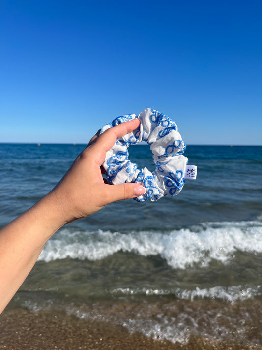 Chouchou Scrunchie en coton Grèce