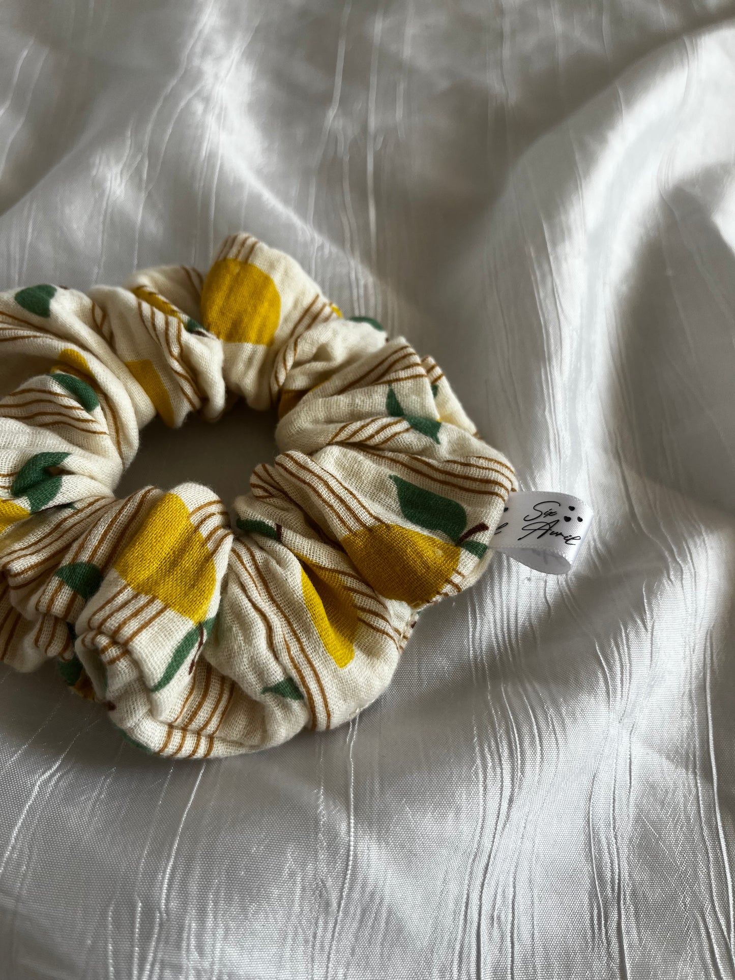 Chouchou Scrunchie en gaze Citron 🍋