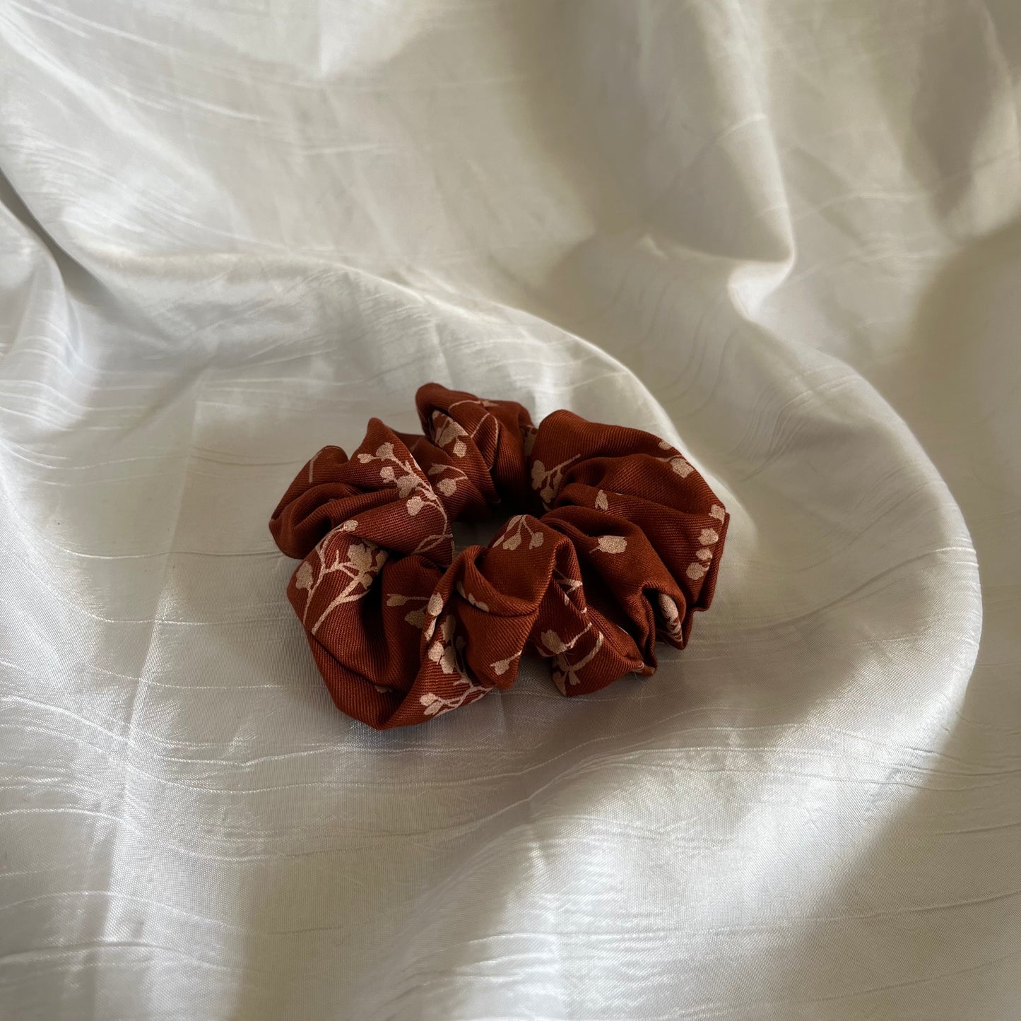 Chouchou Scrunchie en coton Cyanotype