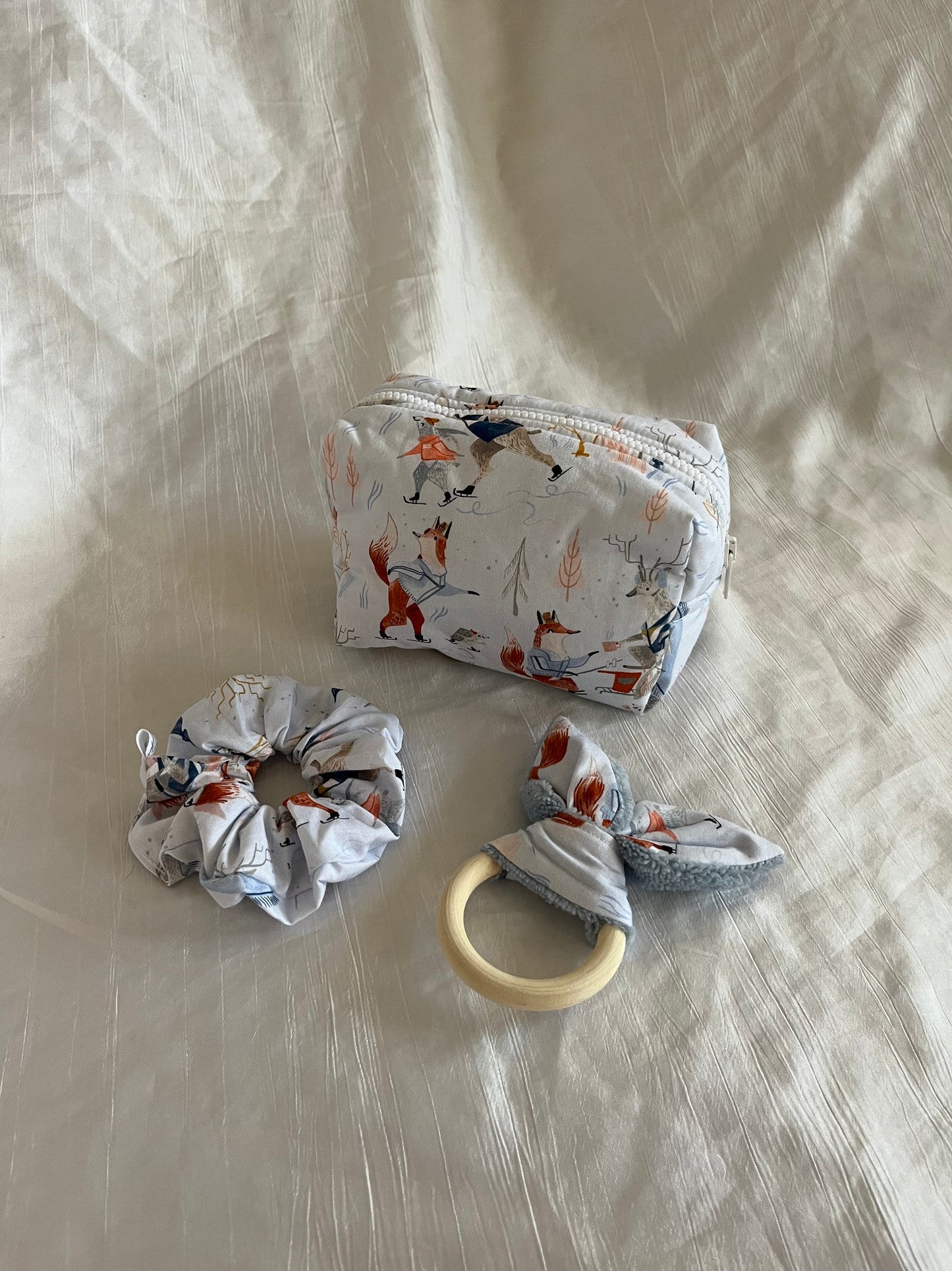 Chouchou Scrunchie en coton Renard au Ski