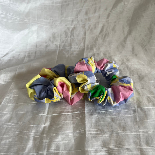 Chouchou Scrunchie en coton Patchwork pastel