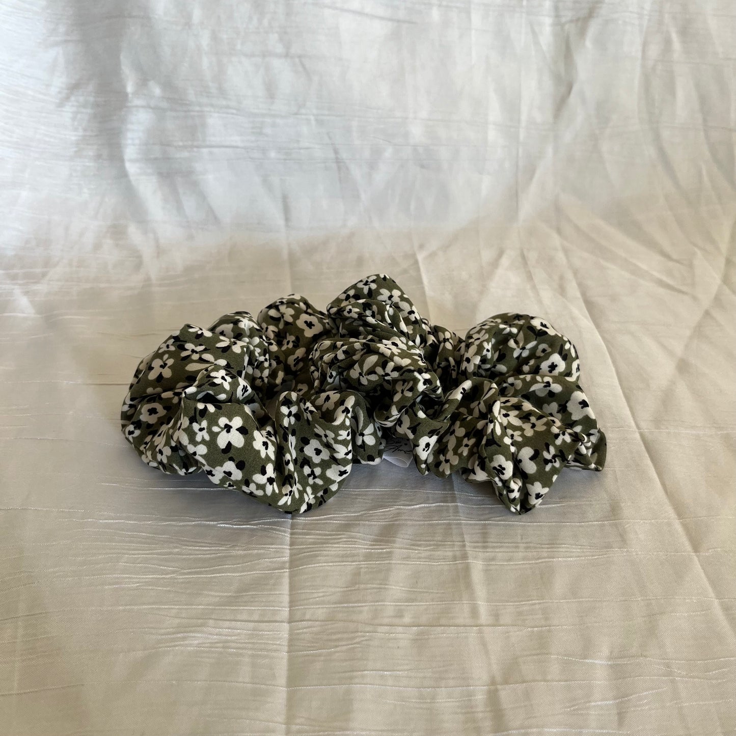 Chouchou Scrunchie en coton Green