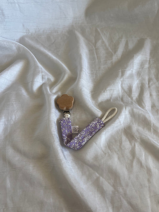 Attache tétine Fleuri violet 💜